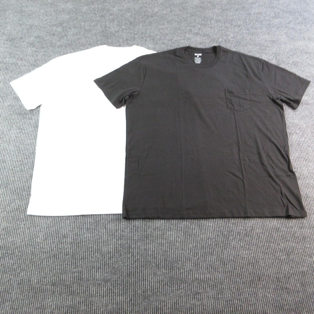 True Classic Shirt Mens 3XL White Black Crew Neck Pocket Tagless Jersey 2pk NWOT